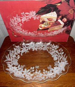 Christmas Flowers Oval Platter 