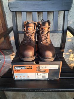 Timberland Pro Pit Boss 6" Steel safety Toe Boots size 8 wide