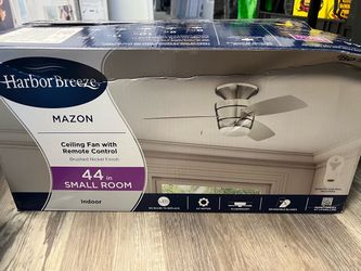 Mazon 44-in Brushed Nickel LED Flush Mount Ceiling Fan With Light and Remote Control