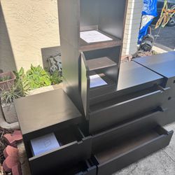 Dresser Set- 6 Drawer Dresser - 3 Drawer Dresser- 2 Drawer Nightstand- 2 Open Cube Storage Cabinets