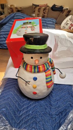 Snowman cookie jar