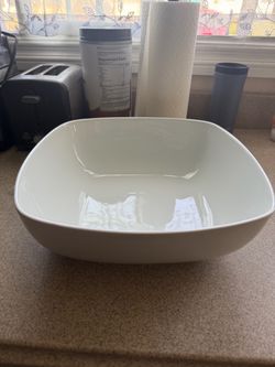 Large White Ceramic Serving Bowl