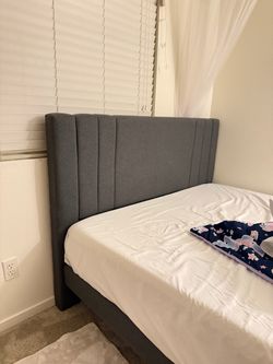 Queen bed frame and mattress