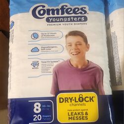 Comfees Youngsters Youth Diapers, Size 8
