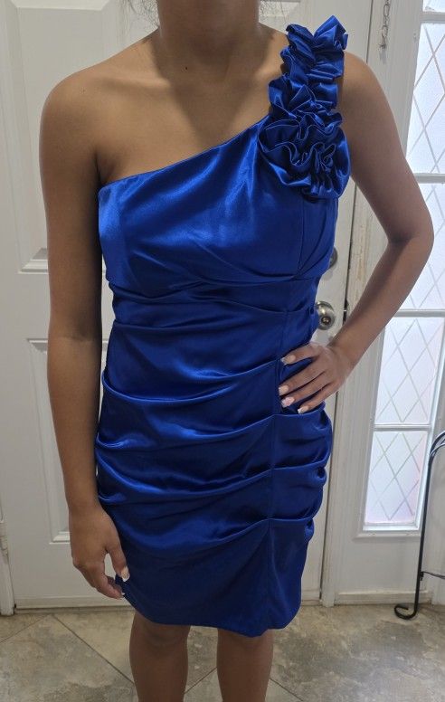 Short Party Dress Royal Blue Size 14
