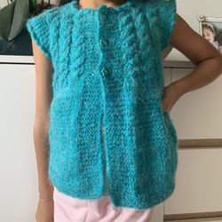 Girls Handmade Wool Sweater Vest - Hypoallergenic 2-4 Years Old 