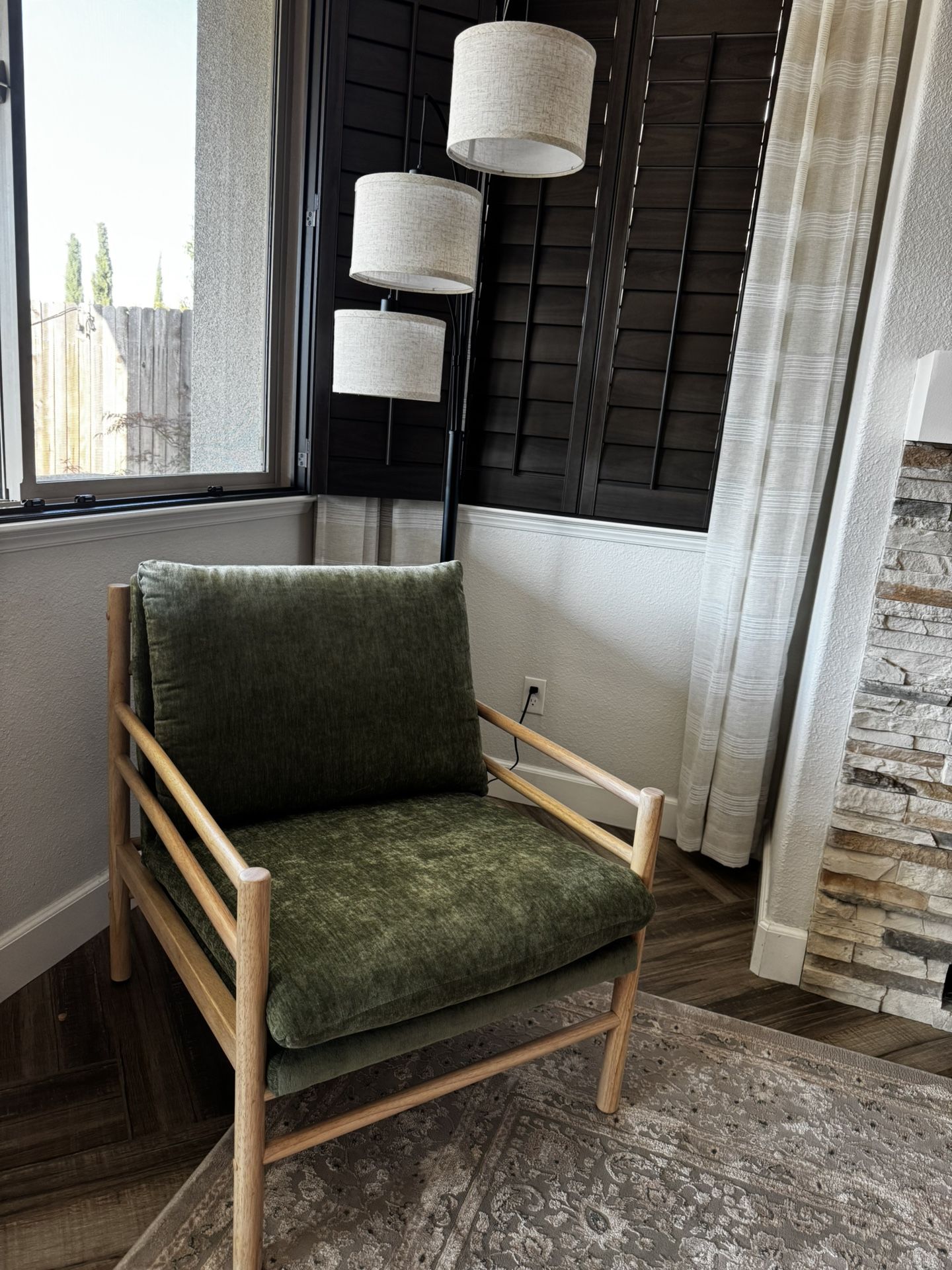 Green Velvet Arm Chair