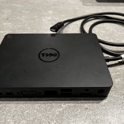 Dell WD15 USB C Docking Station, USB-C Double Displays or Single 4K Display Docking Station with MiniDP, HDMI and VGA for Dell USB C Laptops (