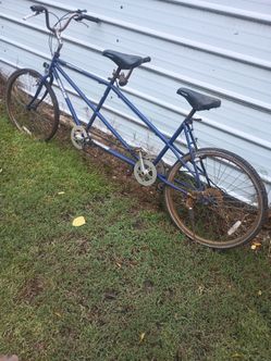 Blue Tandem Bicycle for Two Riders