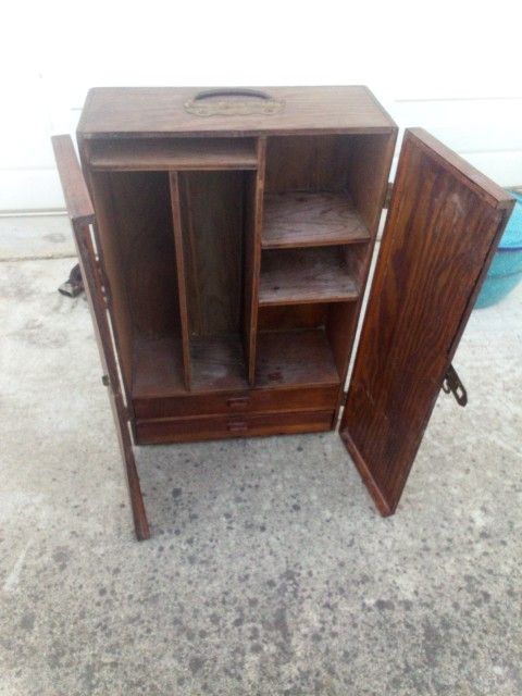 DOLL HOUSE Antique Vintage Armoire Fashion Barbie American Girl Style Wooden