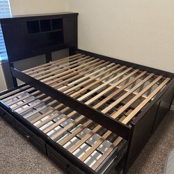 Bed Frame With Trundle And Drawers For Sale