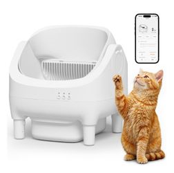 🔥 Self-Cleaning Smart Cat Litter Box – No Scooping, No Odor! 🐱 Open-Top Design | App Control | Automatic Cleaning | Cleaner Home for Cats & Owners