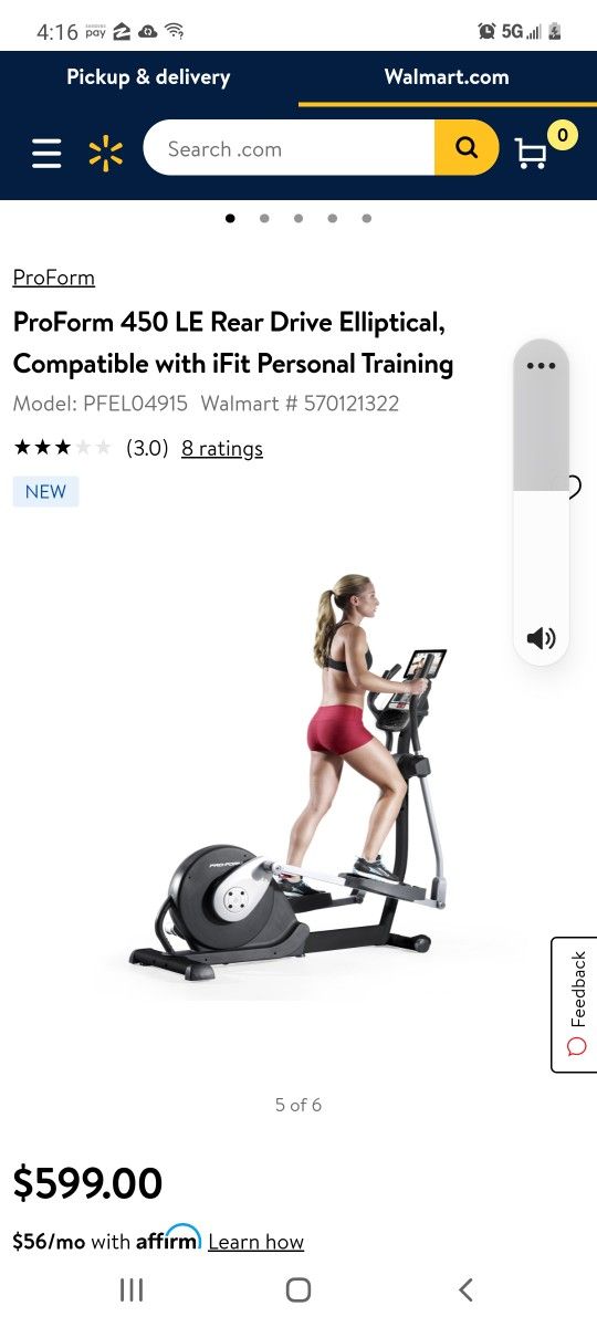 ProForm 450 LE Rear Drive Elliptical, Compatible with iFit Personal Training

