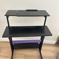 Desk With Wheels Adjustable Height