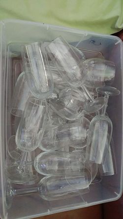 Assortment of mixed stemmed glasses