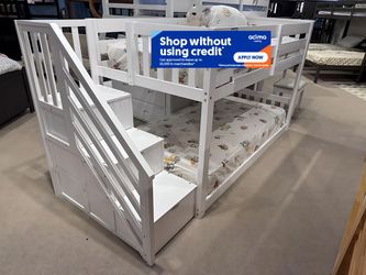 Twin/twin white Bunkbed With Ortho Mattress Included