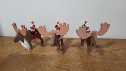 erzgebirge- Santa riding moose Ornament