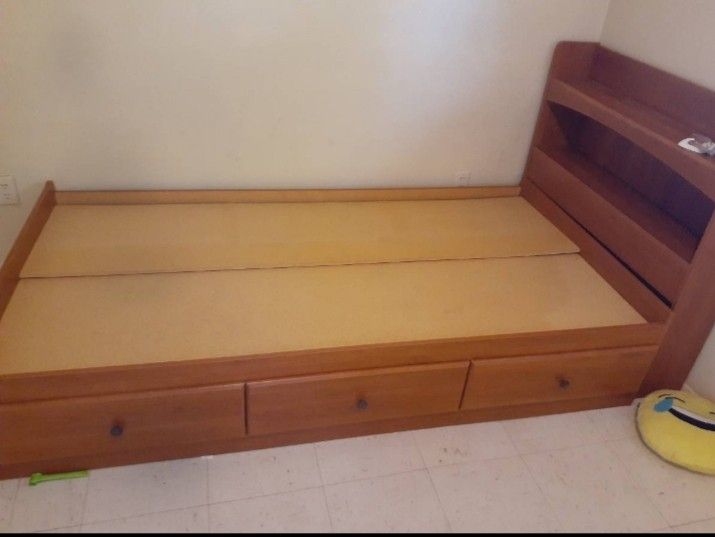 Twin bed with storage