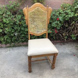 Eighties Vintage Accent Chair - Cane High Back Design - 