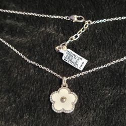 Brighton Dazzling Love White Flower Necklace
