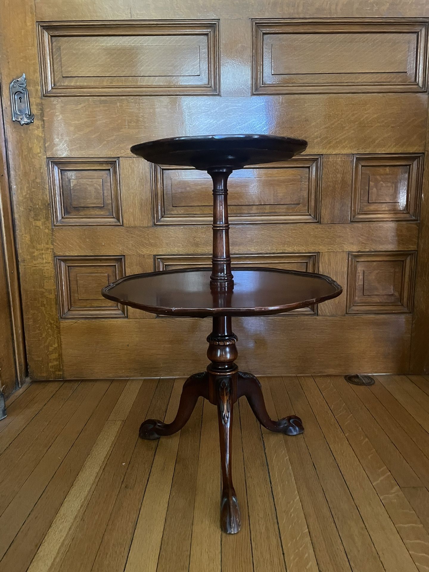 Victorian Two Tiered Mahogany Dessert