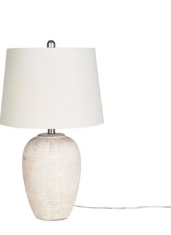 Farmhouse Distressed Beige Table Lamp