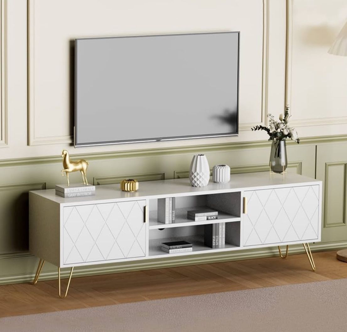 White TV Stand - 55 Inches