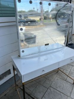 vanity mirror with desk