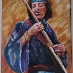 🔸️Original Fresco Jimi Hendrix Portrait by Joy Baer🔸️