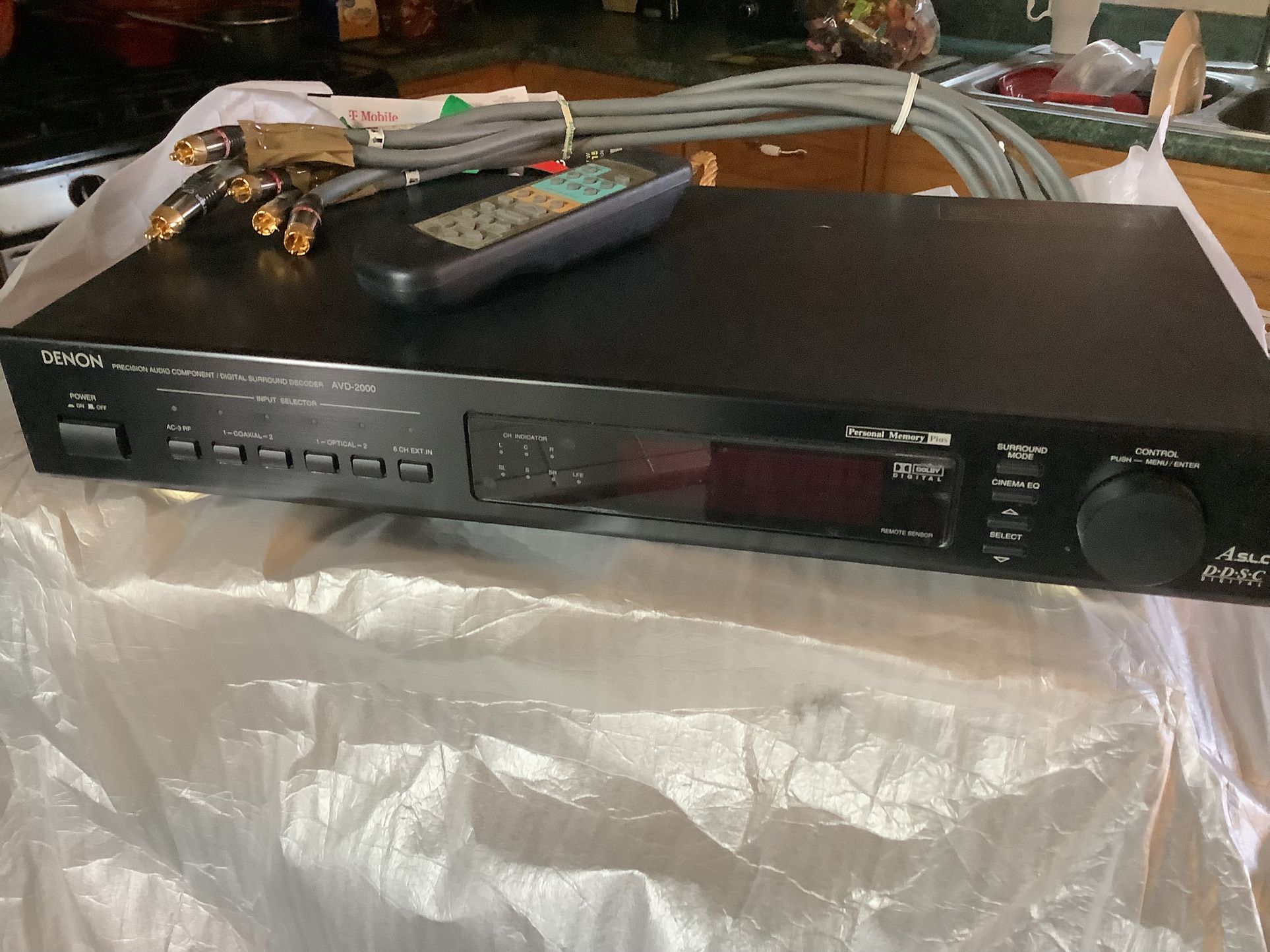 DENON AVD-2000 Digital Surround Decoder, all cables, remote control, directions, original box Original owner Works great hasn’t been used in a while.