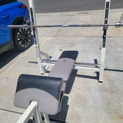 Very Strong Olympic Weight Bench With 7 Ft Olympic Bar