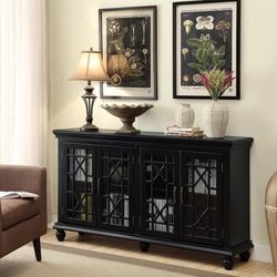 N/a - 4-door Accent Cabinet Black