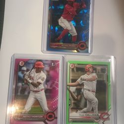 Lot Of 3 Bowman Cincinnati Reds Prospects 