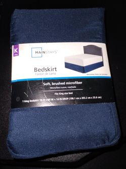 King Bedskirt Navy Blue New