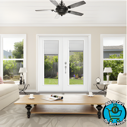 JELD-WEN 68" x 77" Jamb Primed Steel Right-hand inswing French Patio Door with Blinds