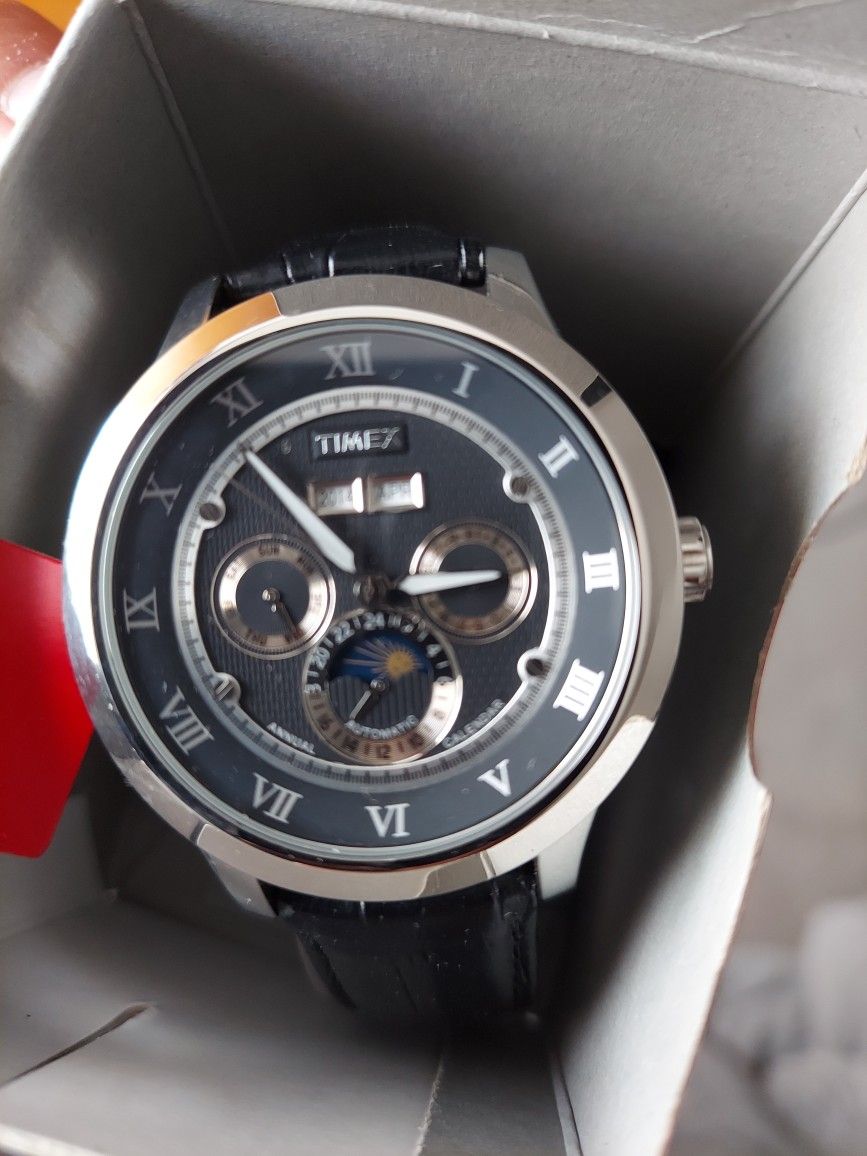 Timeex Automatic Watch Moon Phase Perpetual Calendar 
