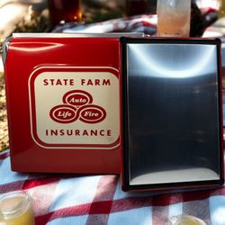  Vintage style Metal Cooler With State Farm Logo