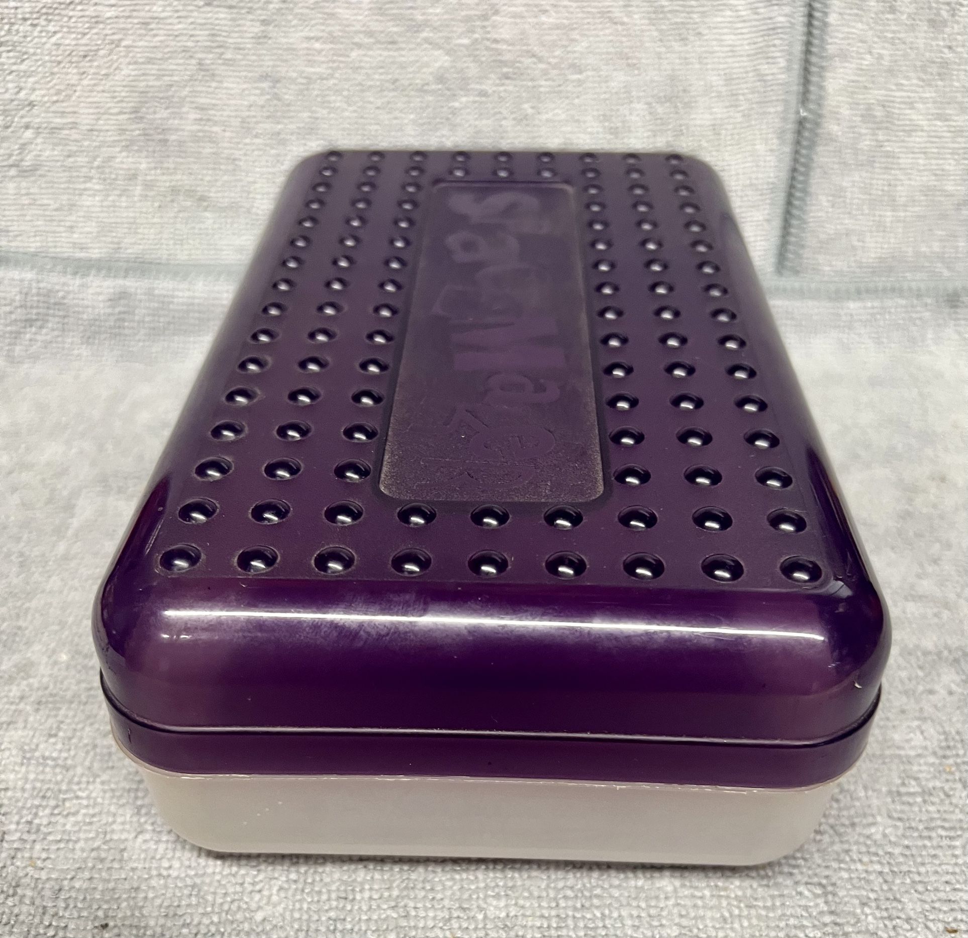 SpaceMaker Pencil Box Case Purple Frosted Bottom Vintage 90s