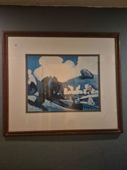 Framed Abstract Landscape Artwork