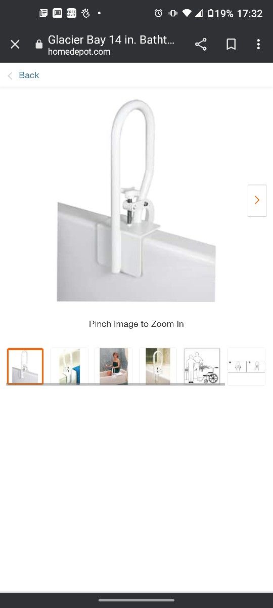 Glacier Bay Bathtub Rail