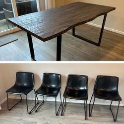 63” Large Table With 4 Chairs 