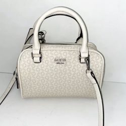 New NWOT Light Beige GUESS Purse Bag Satchel Crossbody Stone Tempe SLG