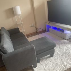Small sectional Couch, Unopened 32’ Tv Unopened Tv Stand