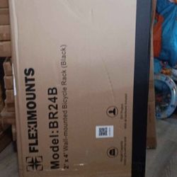 2'x4" Wallmounted Black Bicycle Rack