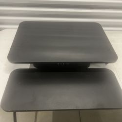 Vivo Black Height Adjustable 25 Inch Standing Desk Converter, Compact Sit Stand. Used in very good condition, with minor cosmetic blemishes. These ble