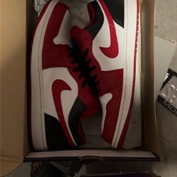 Jordan 1 Low Black And Red 50$ Size 14
