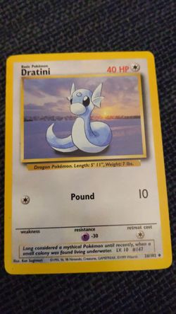 Dratini pokemon card (original series)