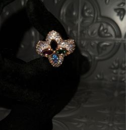 18k Rose-gold plated clover ring