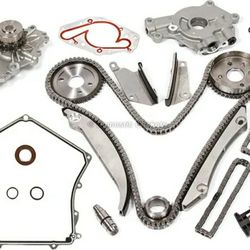 02-06 Chrysler Dodge 2.7L Timing Chain Water&Oil Pump Tensioner Kit+Cover Gasket
