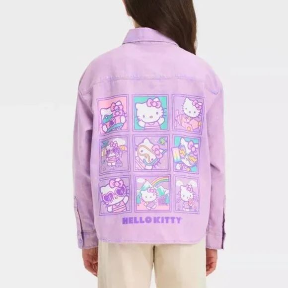 Cute Hello Kitty Jean Long Sleeve Girls Shirt Size 4/5 XS